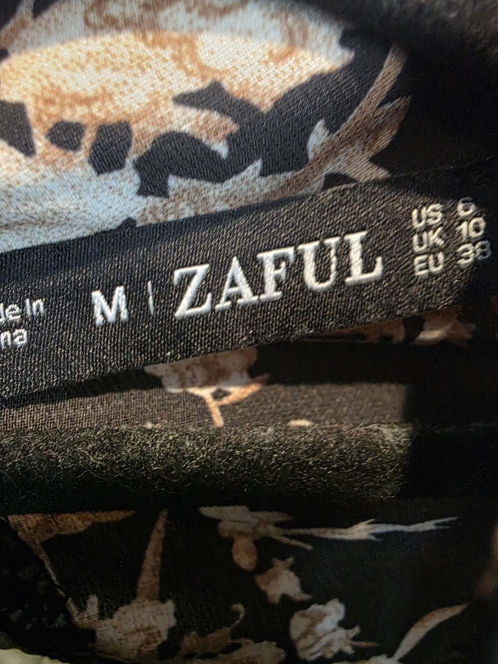 Zaful Black Floral Long Sleeve Ruffle Mini Dress - Picture 5 of 6